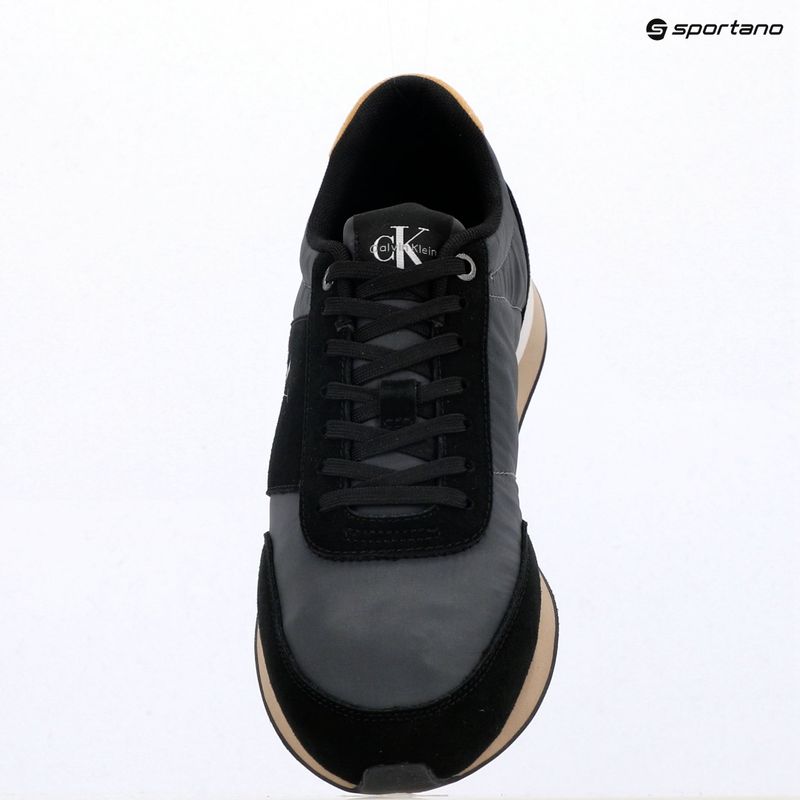 Vyriški batai Calvin Klein HM0HM02212 Retro Runner Bans Leather Suede black/iron gate/amber gold 9