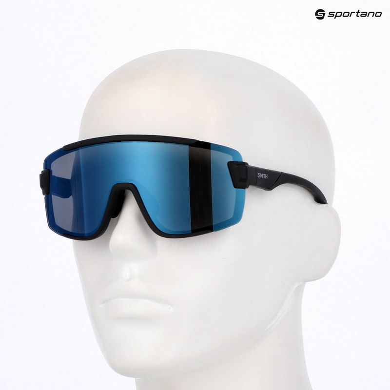 Saulės akiniai Smith Wildcat matte black/chrp polarized blue mirror/clear 5