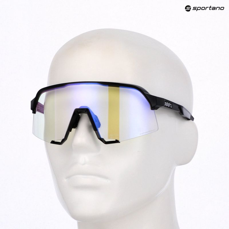 Saulės akiniai 100 % S3 LE gloss black/purple flash mirror photochromic 8