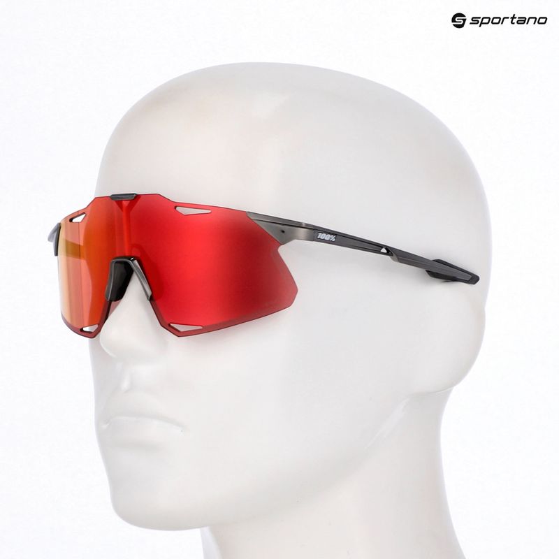 Akiniai nuo saulės 100 % Hypercraft black chrome/hiper red mirror 6