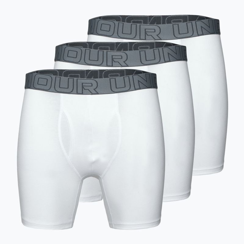 Vyriškos trumpikės Under Armour Perf Cotton 6" 3 poros white/black