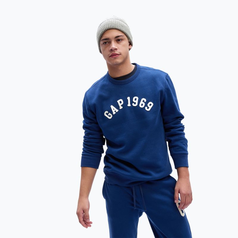 Vyriškas džemperis GAP 1969 Logo Crewneck pangea blue