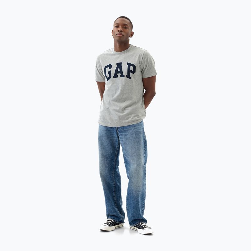 Vyriški marškinėliai GAP Soft Basic Logo heather grey 2