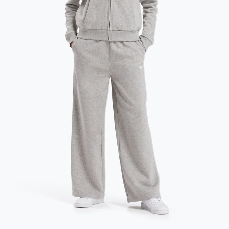 Moteriškos kelnės Reebok Identity Small Logo Fleece WIde Leg medium grey heather