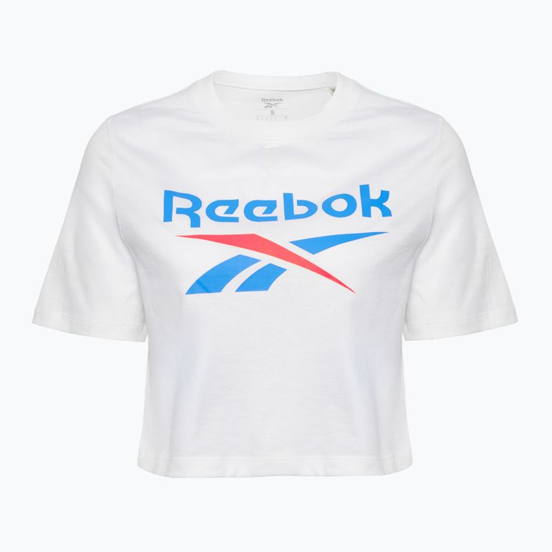 Moteriški marškinėliai Reebok Identity Big Logo Crop Tee white/coral/blue