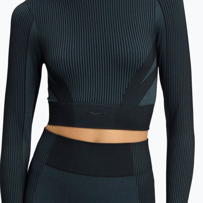 Moteriški treniruočių marškinėliai ilgomis rankovėmis Reebok RBK Lab Seamless Crop black 4