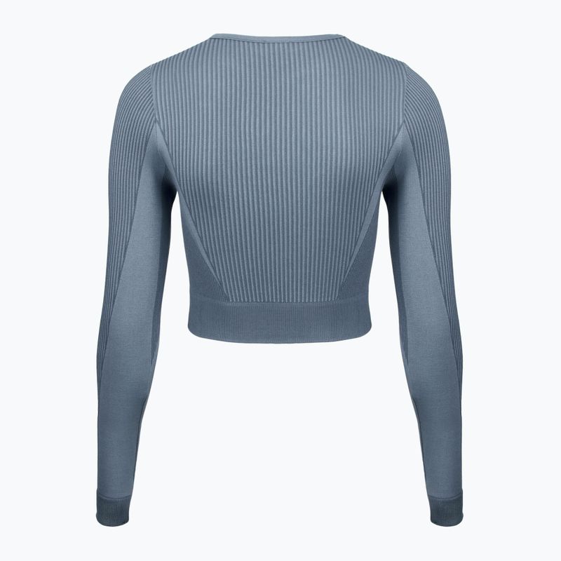 Moteriški treniruočių marškinėliai ilgomis rankovėmis Reebok RBK Lab Seamless Crop upgrade blue 2