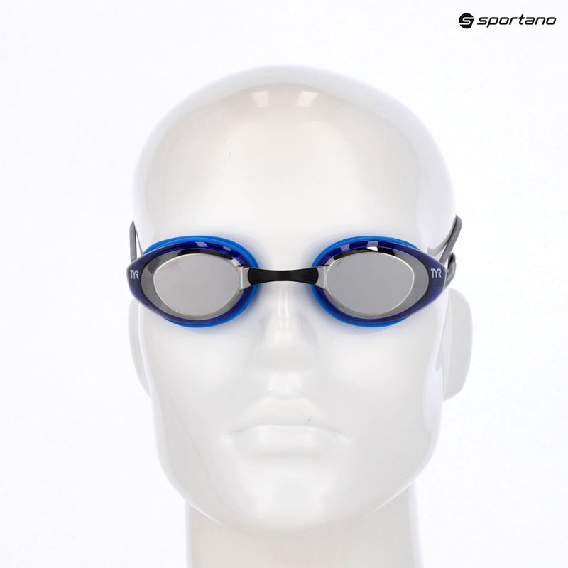 Plaukimo akiniai TYR Blackhawk Racing Mirrored silver/blue/black 3