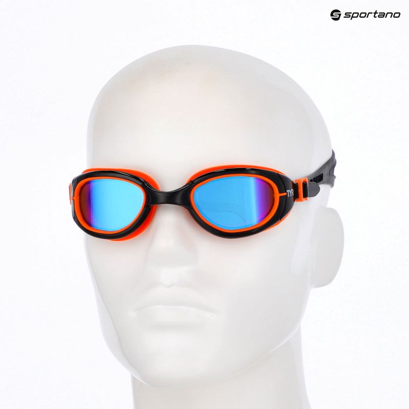Plaukimo akiniai TYR Special Ops 2.0 Mirrored black / blue / orange 3