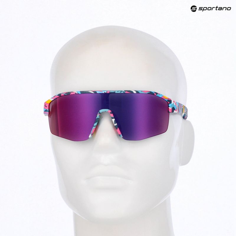 Akiniai nuo saulės Red Bull SPECT Dundee matt blue-pink pattern/smoke pink-yellow mirror 7