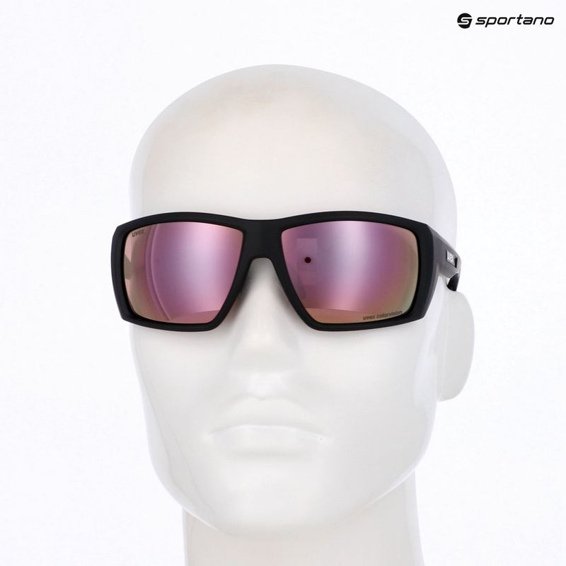 Akiniai nuo saulės UVEX Mtn Venture CV black matt/mirror pink 10