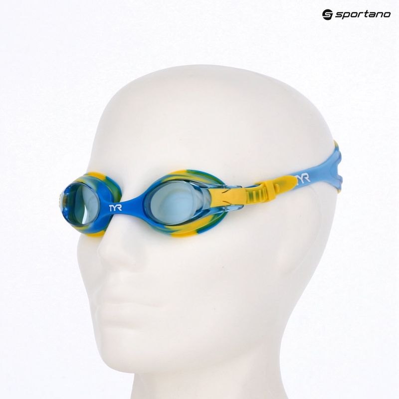 Vaikiški plaukimo akiniai TYR Swimple Tie Dye Non-Mirrored blue/green/yellow 3