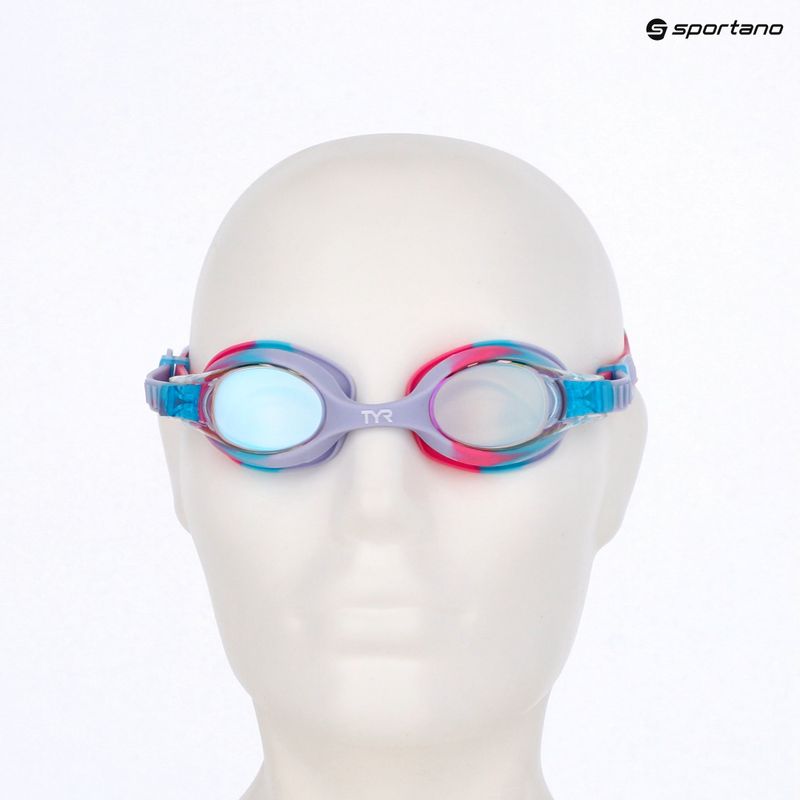 Vaikiški plaukimo akiniai TYR Swimple Tie Dye Mirrored pink/blue 3