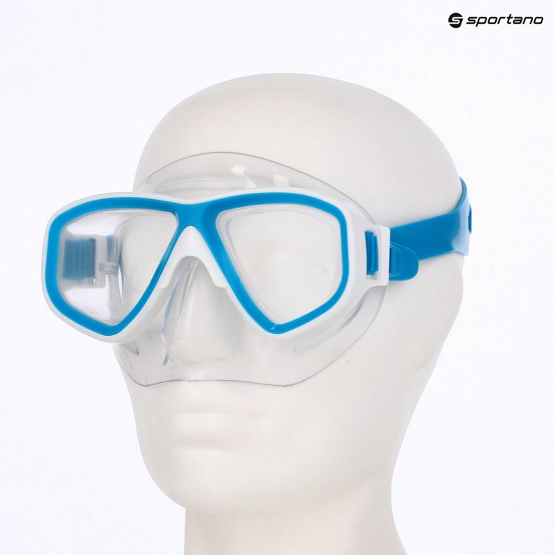 Nardymo kaukė Mares Puffer aqua white/clear 3