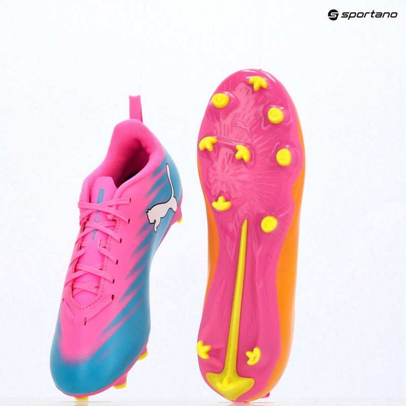 Vaikiški futbolo batai PUMA Ultra 6 Play FG/AG Jr poison pink/puma white/sun stream/bright aqua/puma black 16