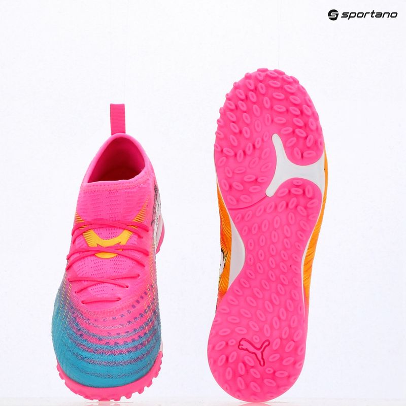 Vaikiški futbolo batai PUMA Future 9 Match TT + Mid Jr poison pink/puma wht/sun stream/bright aqua/puma blk 14