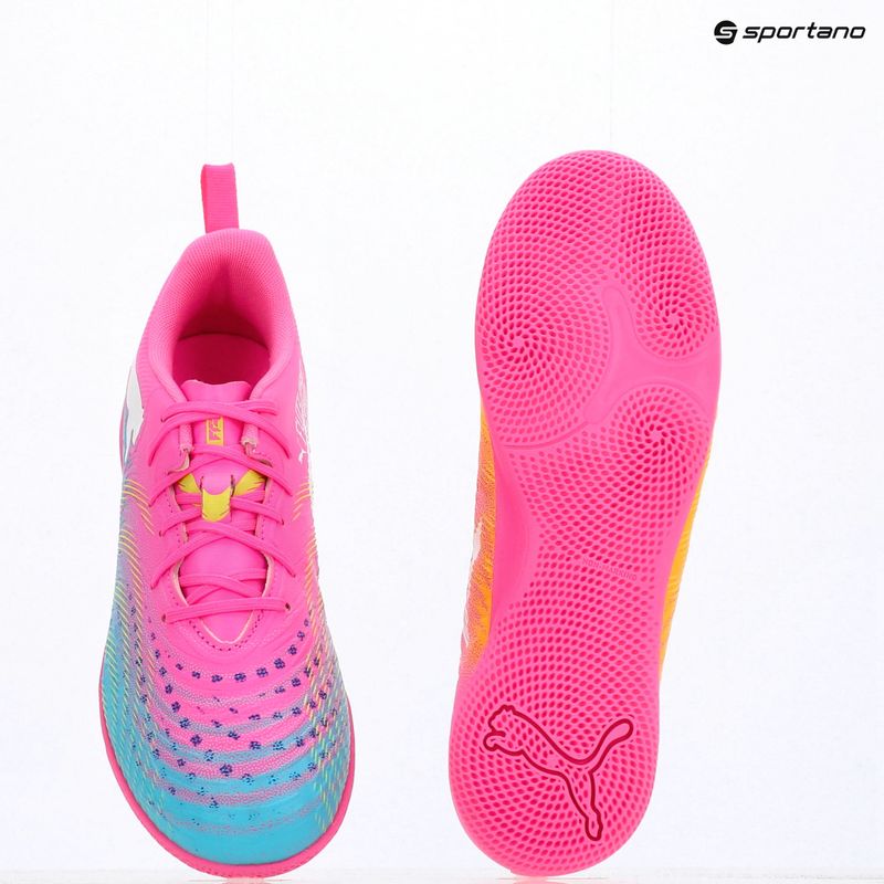 Vaikiški futbolo batai PUMA Future 9 Play IT Jr poison pink/puma wht/sun stream/bright aqua/puma blk 17