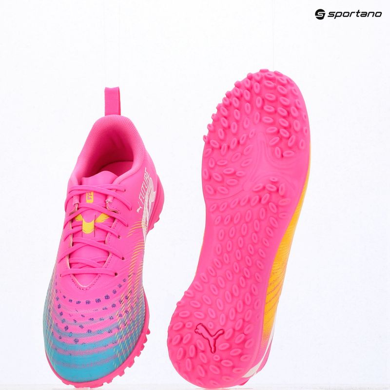 Vaikiški futbolo batai PUMA Future 9 Play TT poison pink/puma white/sun stream/bright aqua/puma black 17