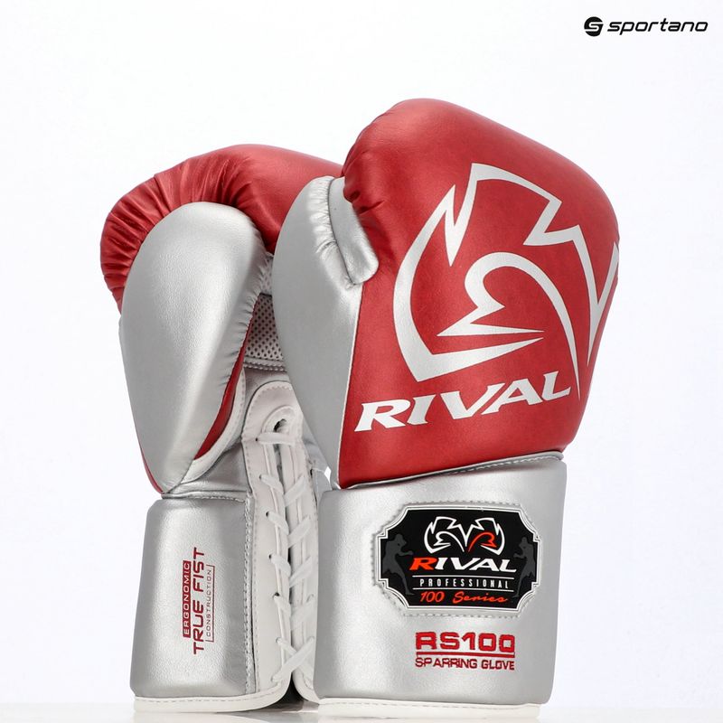 Bokso pirštinės Rival RS100 Professional red/silver 13