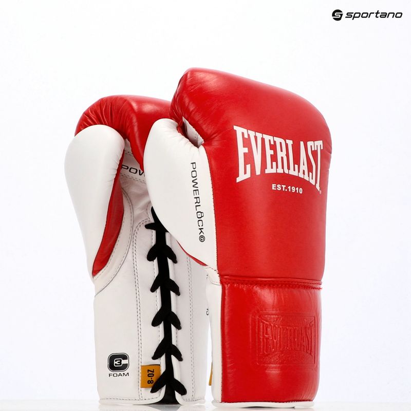 Bokso pirštinės Everlast Powerlock OG Pro Fight red/white 14