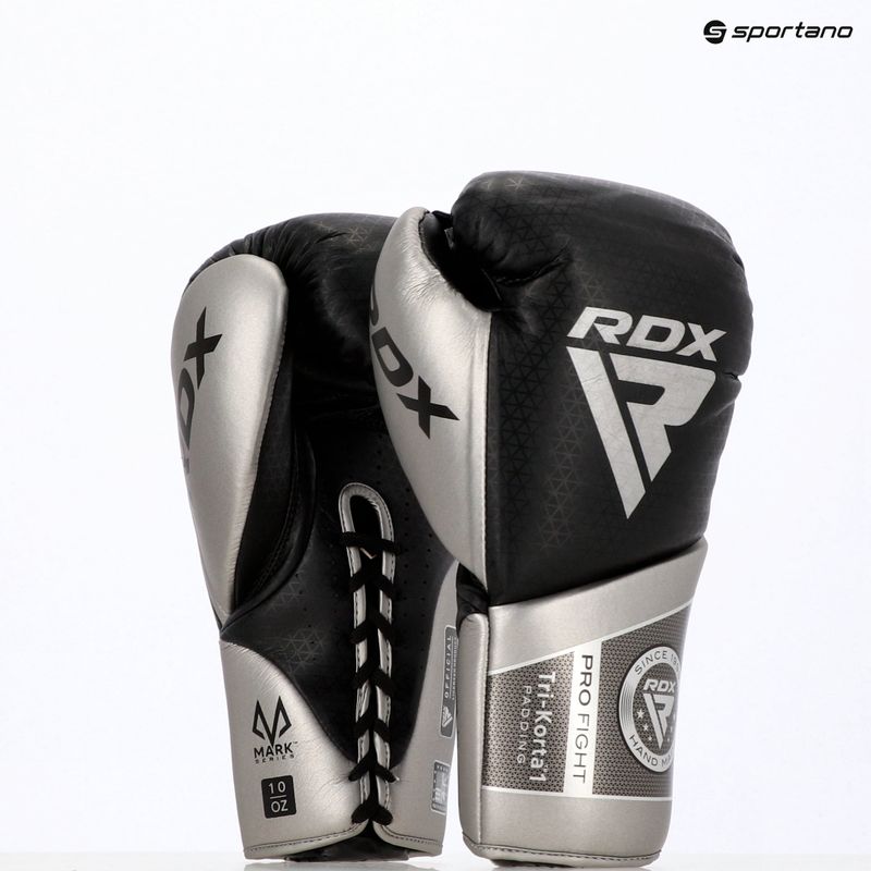 Bokso pirštinės RDX K1 Mark Pro Fight Boxing silver 13