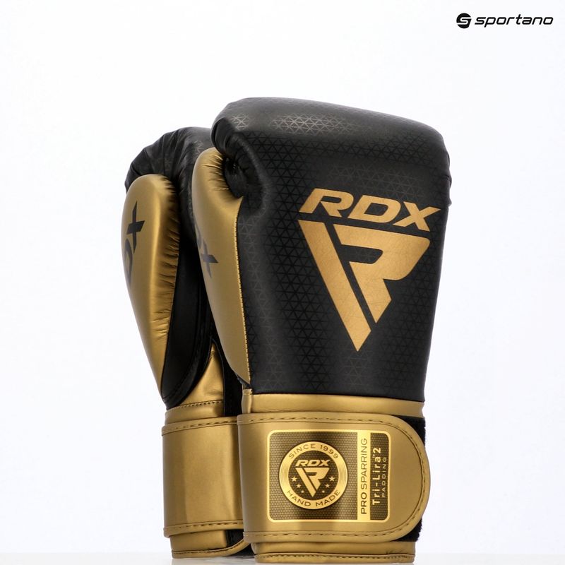 Bokso pirštinės RDX L2 Mark Pro Sparring Boxing Hook & Loop golden 12