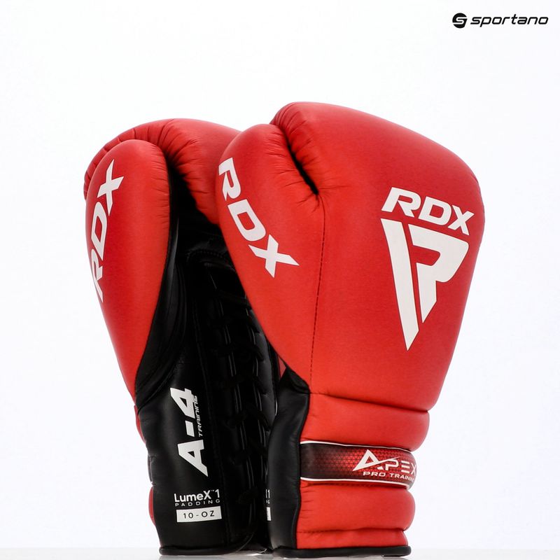 Bokso pirštinės RDX Apex Lace Up Training Sparring Boxing red 14