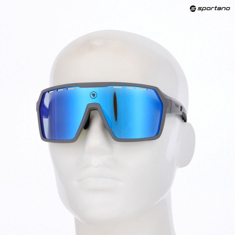Akiniai nuo saulės Endura Singletrack dreich grey/blue revo smoke/clear silver flash mirror 8