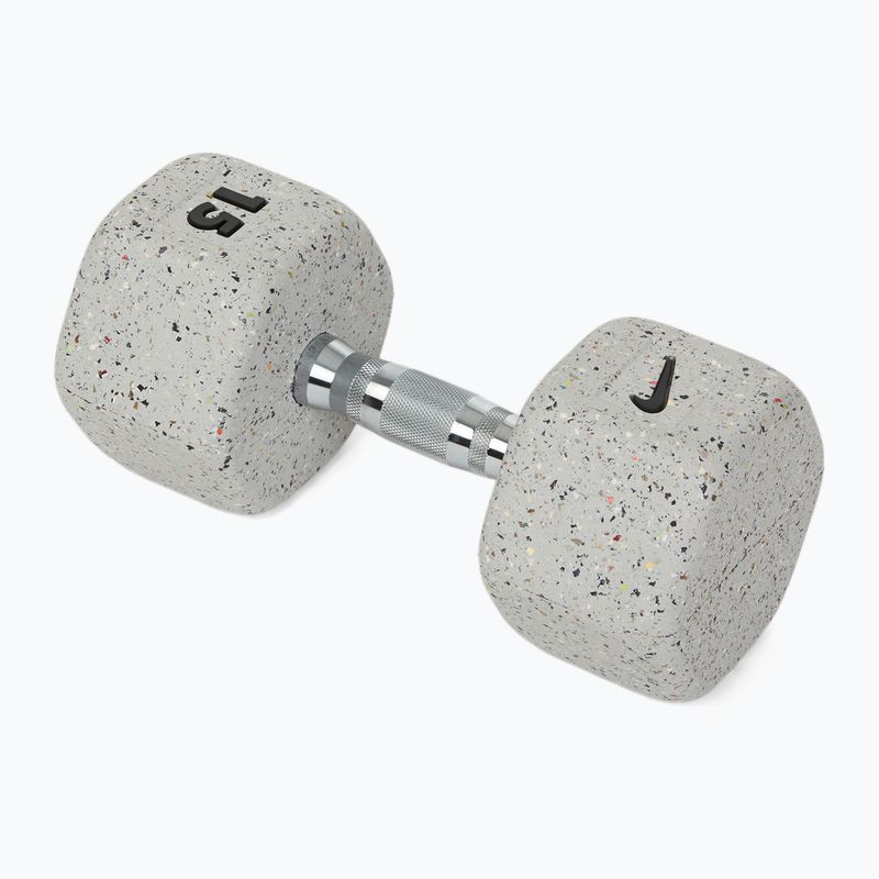 Gumuota hantelė Nike Strength Grind Hex Dumbbell 15 kg wolf grey