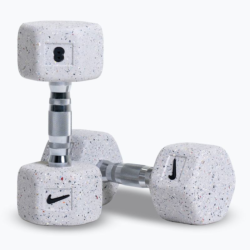 Hanteliai Nike Strength Grind Hex Dumbbell 2 x 8 kg wolf grey