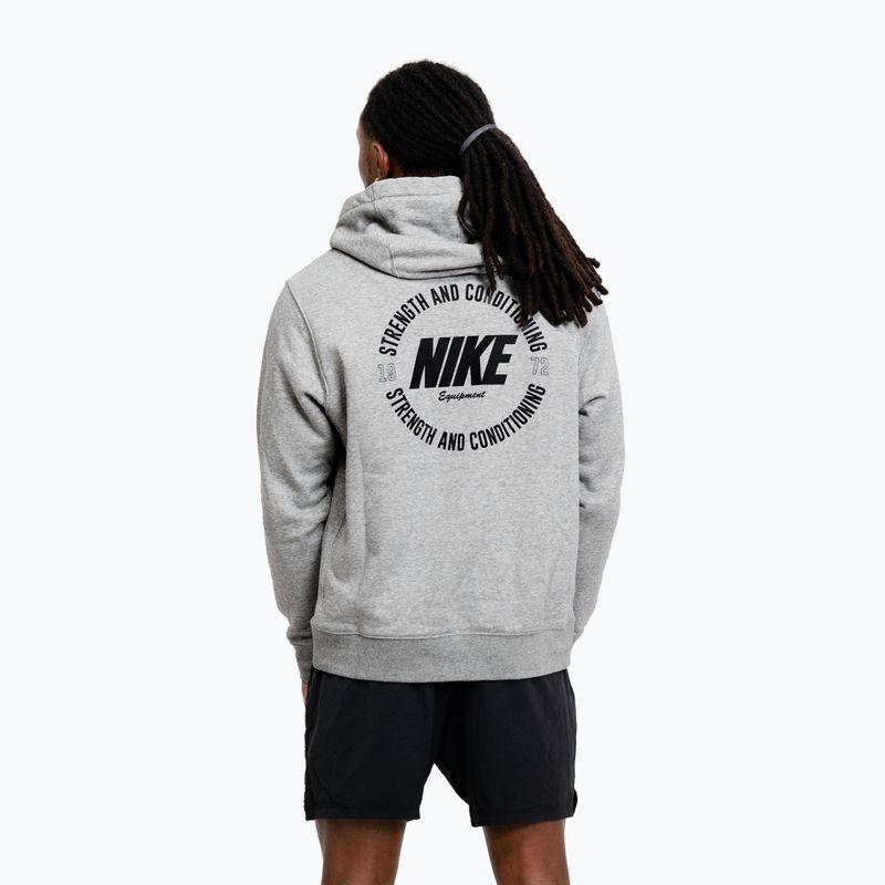 Vyriškas džemperis Nike Strength S&C Hoodie heather grey/black 3