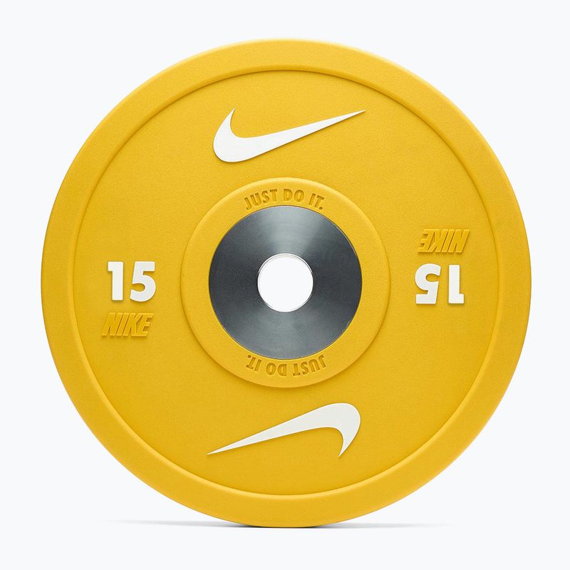 Bumperinės svorio plokštės Nike Strength Pro Urethane Bumper Plates 15 kg yellow/white