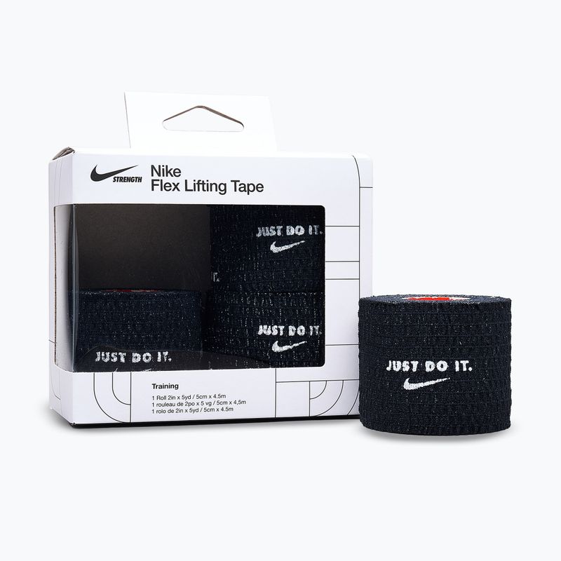 Elastingas kohesinis tvarstis Nike Strenght Flex Lifting Tape 4 vnt. juoda/balta