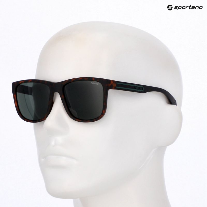 Vyriški akiniai nuo saulės Polaroid PLD 2155/S matte brown havana/green polarized 9