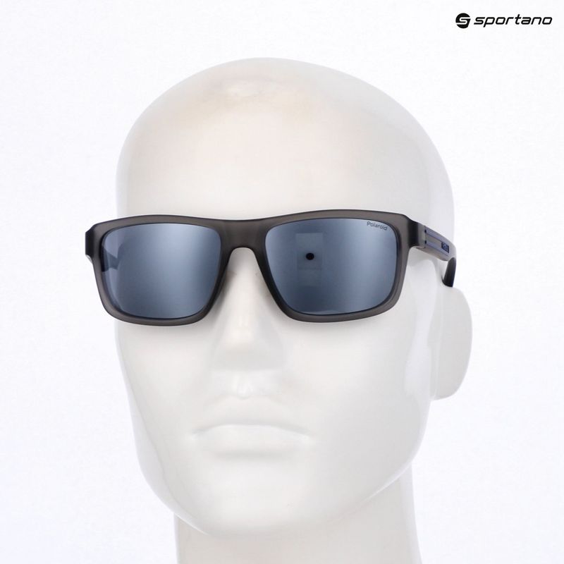 Vyriški akiniai nuo saulės Polaroid PLD 2158/S matte grey/grey silver mirror polarized 7