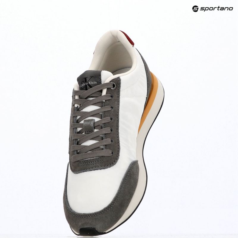 Vyriški batai Calvin Klein HM0HM02212 Retro Runner Bans Leather Suede granite gray/white/rhubarb 9