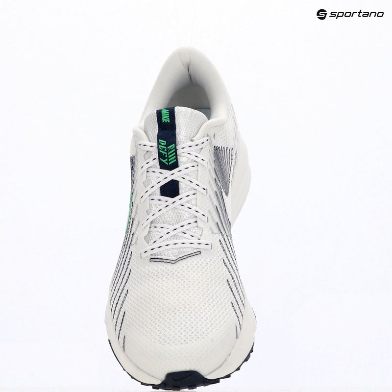 Vyriški bėgimo batai Nike Run Defy White/Midnight Navy/Green Spark 10