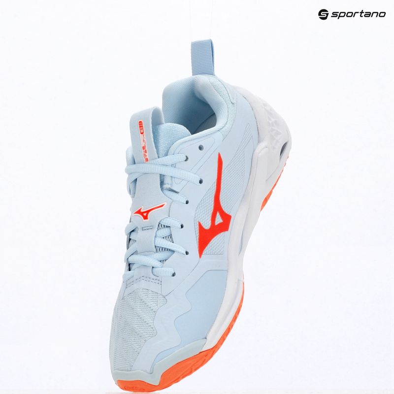 Moteriški rankinio bateliai Mizuno Wave Stealth Neo 2.1 blue finch/lava orange/white 9