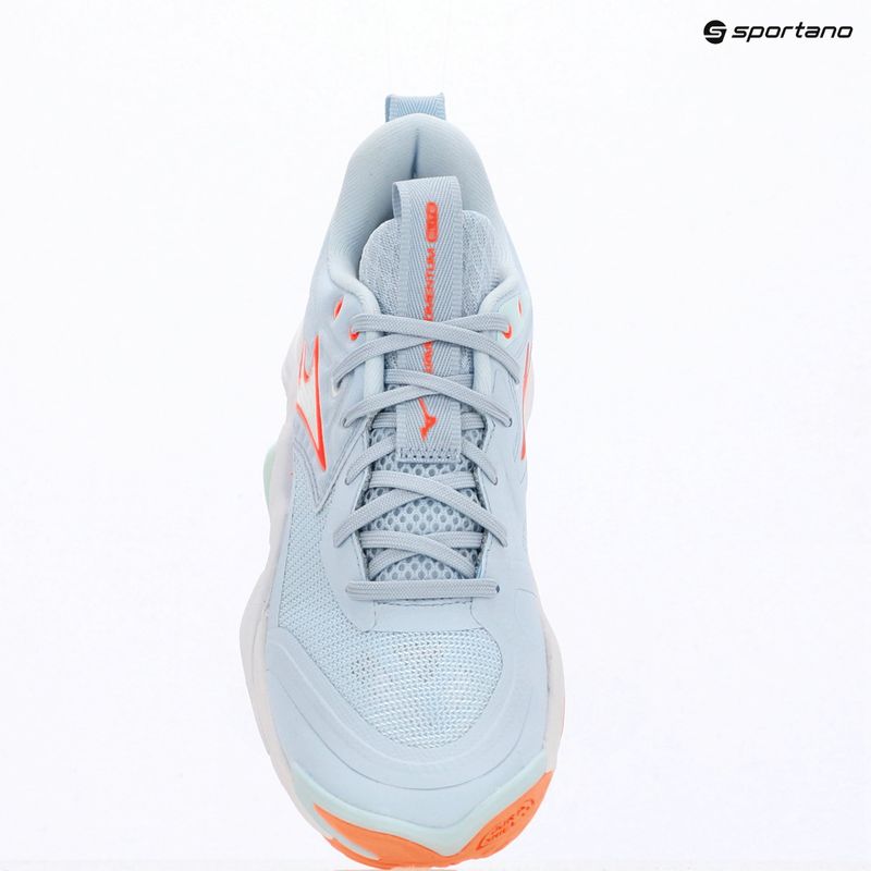 Moteriški tinklinio bateliai Mizuno Wave Momentum Elite blue finch/white/lava orange 9