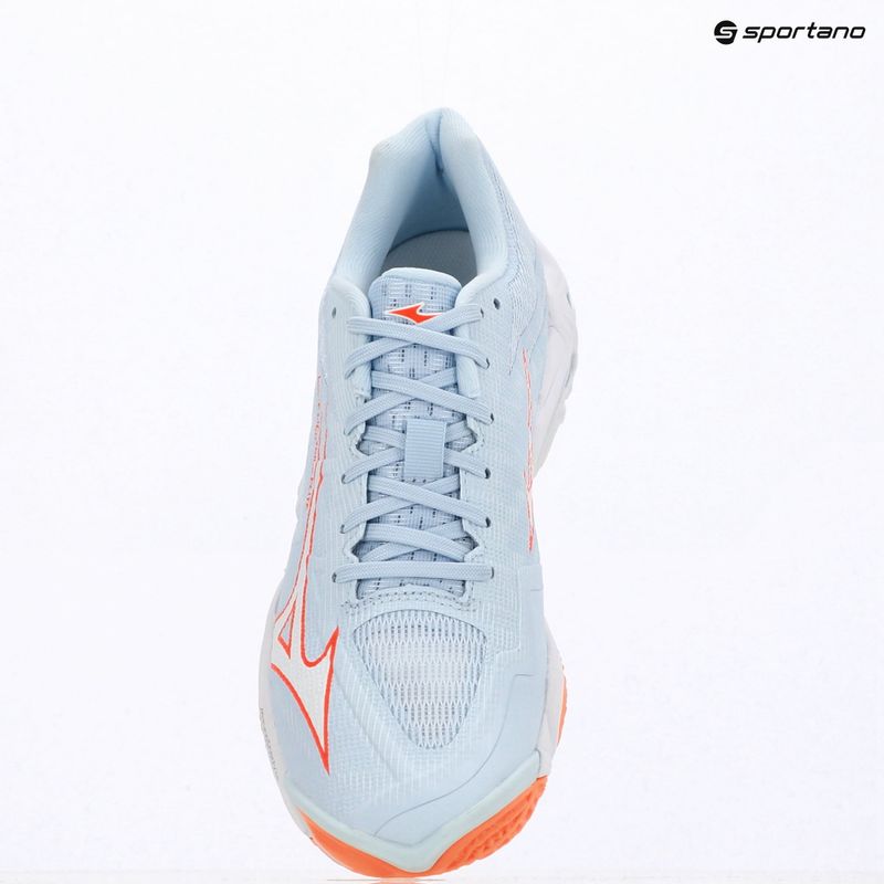 Moteriški tinklinio bateliai Mizuno Wave Lightning Elite blue finch/white/lava orange 9