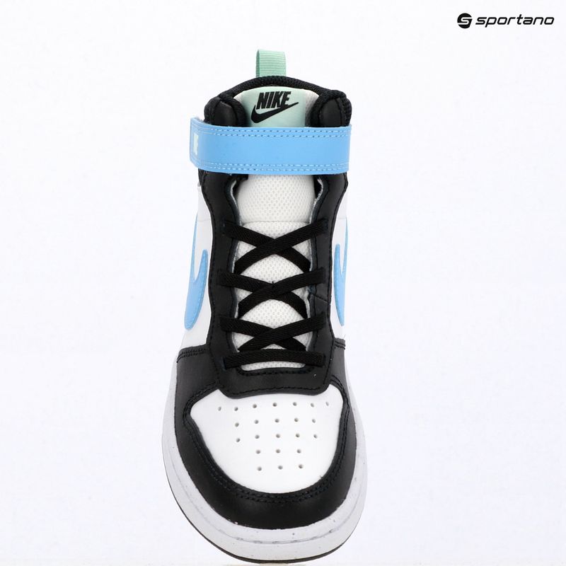 Vaikiški batai Nike Court Borough Mid 2 white/black/arctic green/football blue 8