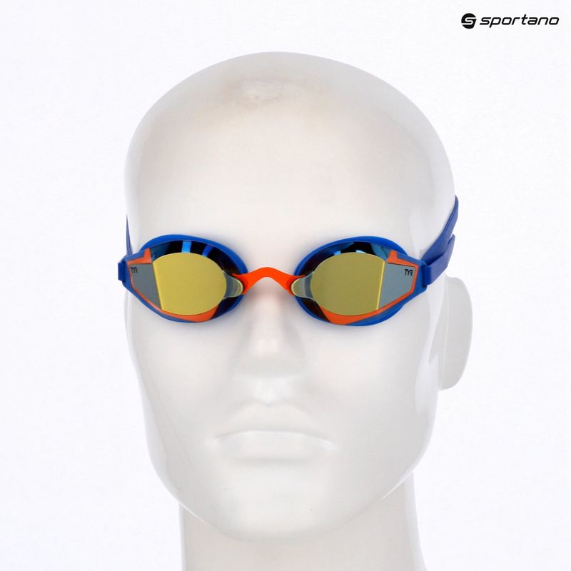 Akiniai plaukiojimui TYR Stealth-X Performance Mirrored navy/gold 6