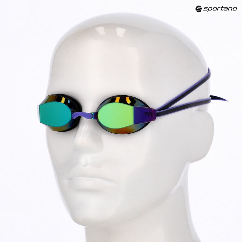 Moteriški plaukimo akiniai TYR Blackops 140 Ev Racing Mirrored purple/green 6