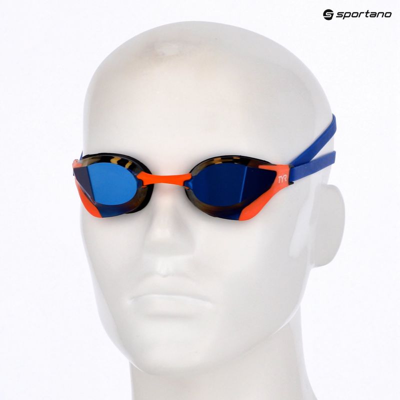 Akiniai plaukiojimui TYR Tracer-X RZR Mirrored blue/orange 6