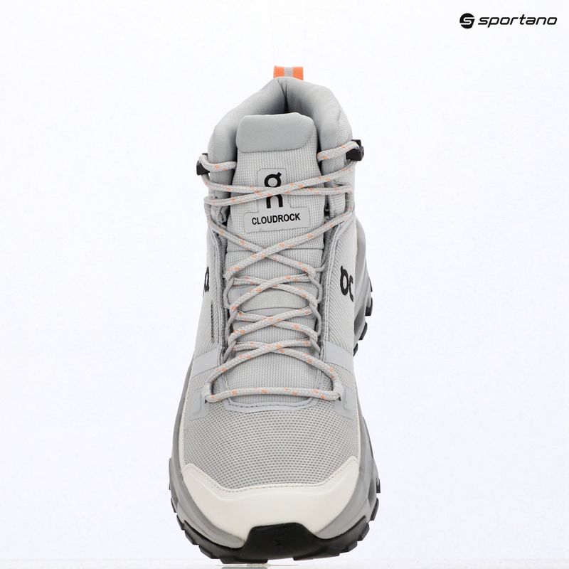 Moteriški turistiniai batai On Cloudrock Mid Waterproof glacier/alloy 15