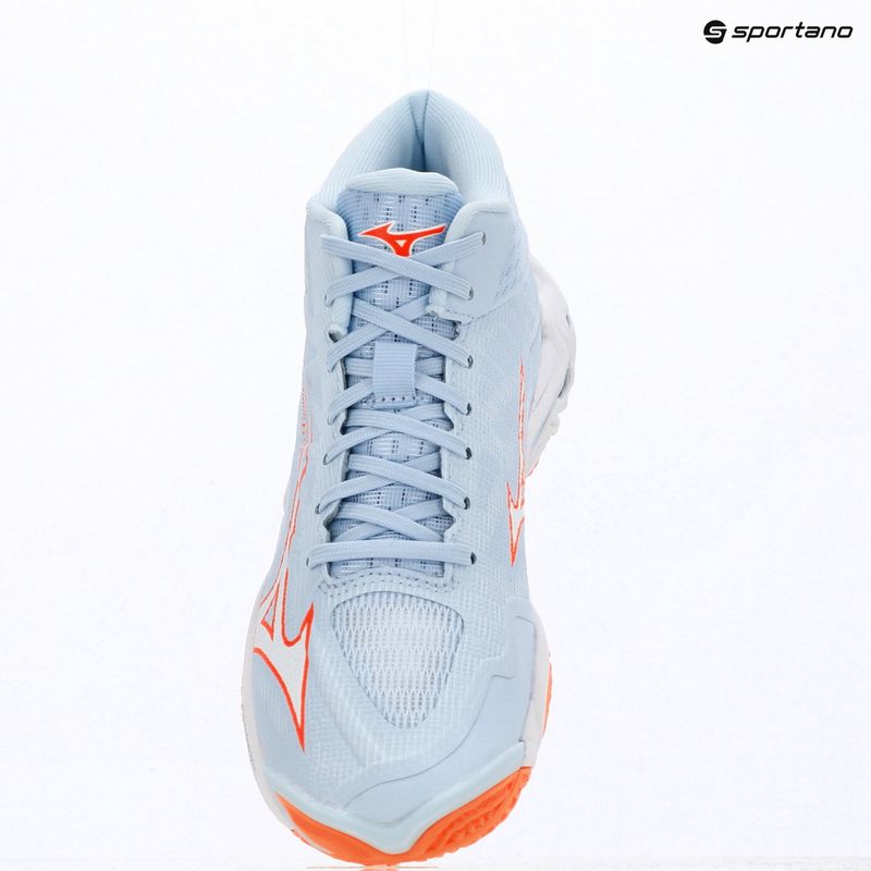 Moteriški tinklinio bateliai Mizuno Wave Lightning Elite Mid blue finch/whitelava orange 15