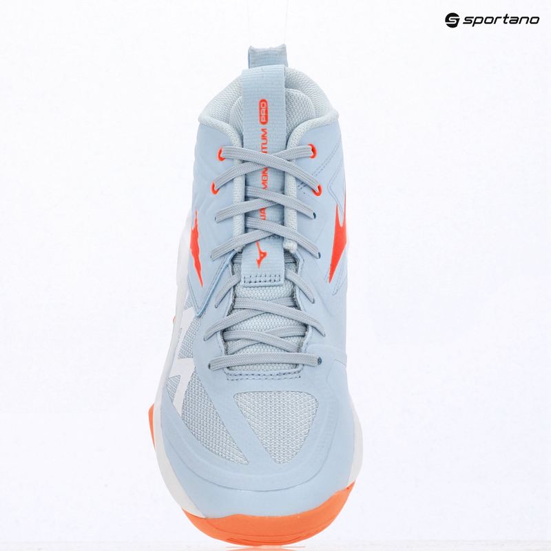 Moteriški tinklinio bateliai Mizuno Wave Momentum Pro Mid blue finch/lava orange/flamingo coral 15