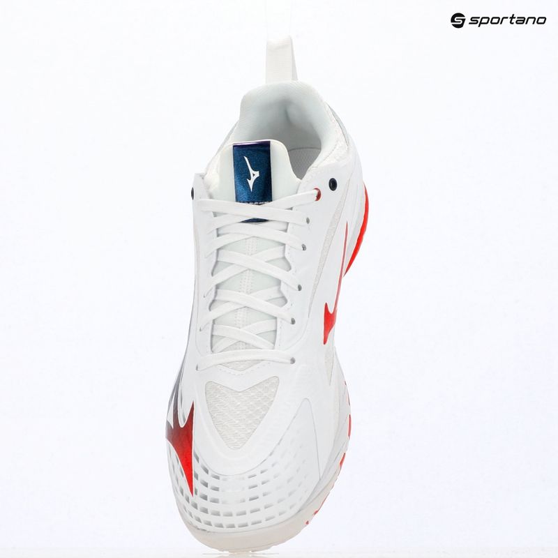 Vyriški teniso batai Mizuno Wave Drive Neo 4 white/insignia blue/orange 13
