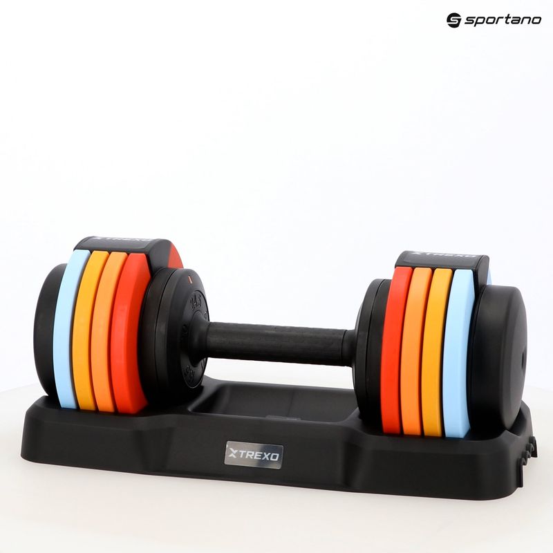 Reguliuojamas hantelis XTREXO 25 kg multicolor 13