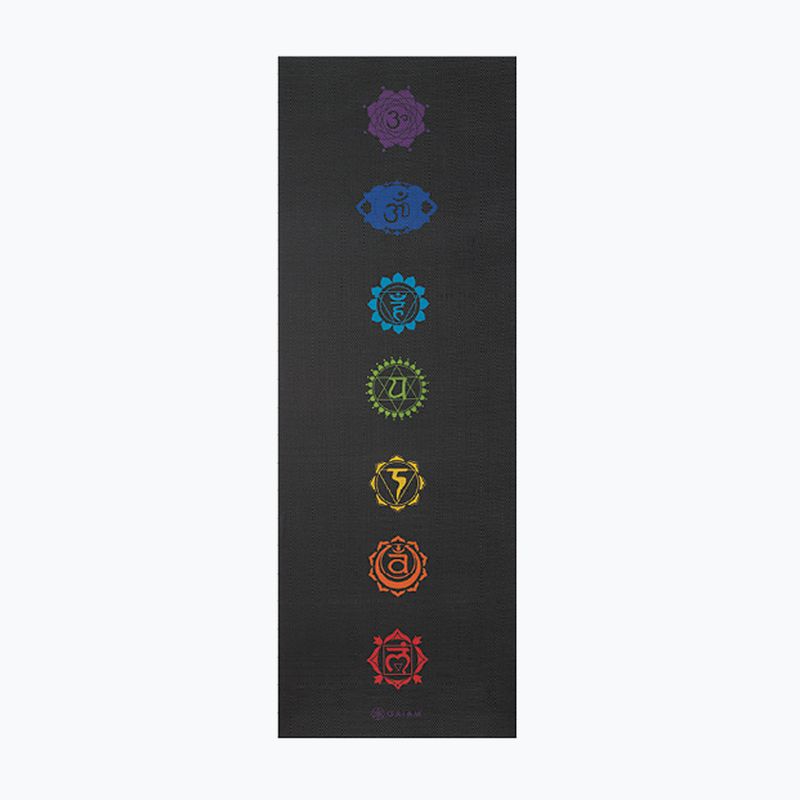 Kilimėlis jogai Gaiam Premium Black Chakra 6 mm black chakra